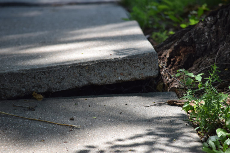 uneven sidewalk