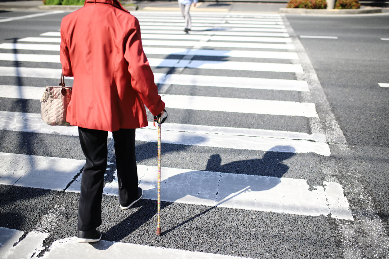 elderly woman wandering